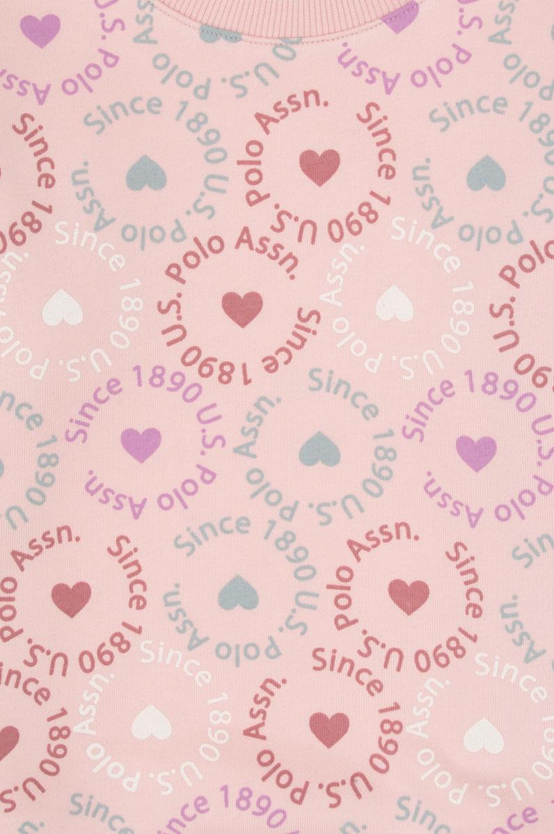 Kız Çocuk Pudra Bisiklet Yaka Sweatshirt