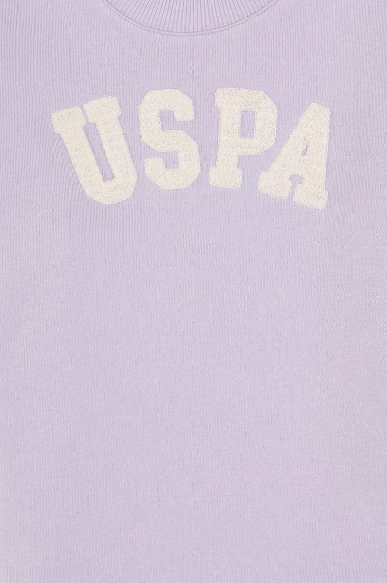 Kız Çocuk Mor Bisiklet Yaka Şardonlu Sweatshirt