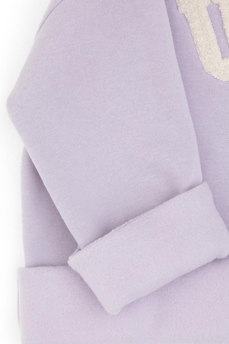 Kız Çocuk Mor Bisiklet Yaka Şardonlu Sweatshirt - 50317878027