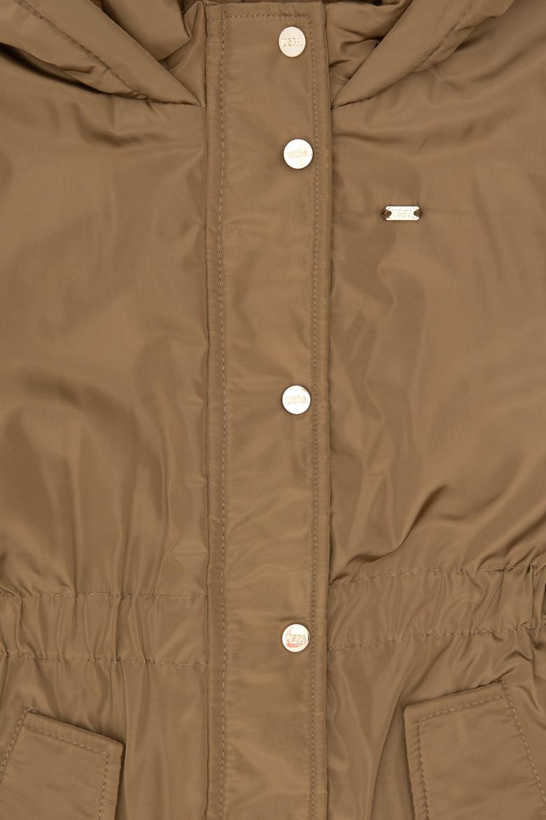 Kız Çocuk Kapüşomnlu Haki Kaban - 50313155009