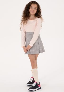 Kız Çocuk Açık Pembe Bisiklet Yaka Basic Sweatshirt - 50317923054