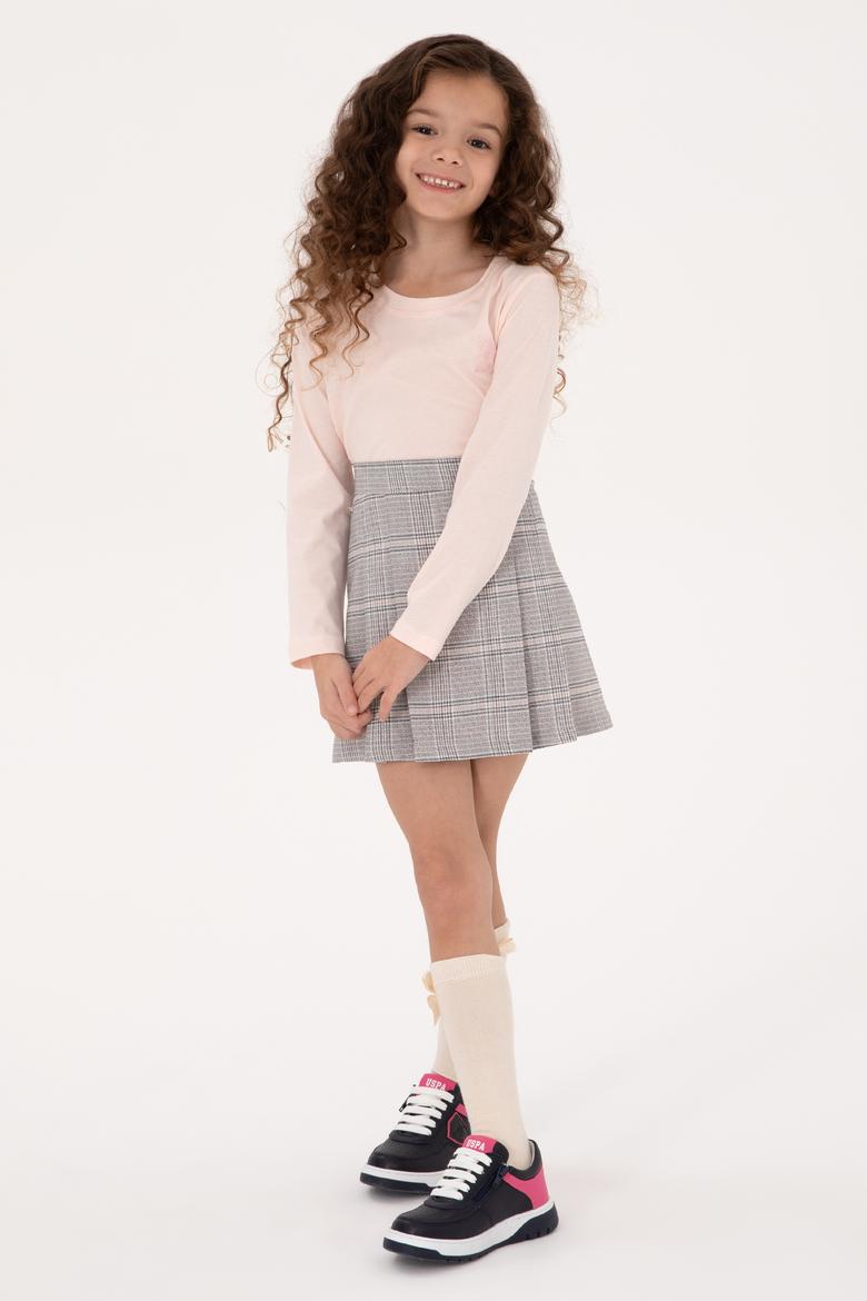 Kız Çocuk Açık Pembe Bisiklet Yaka Basic Sweatshirt - 50317923054