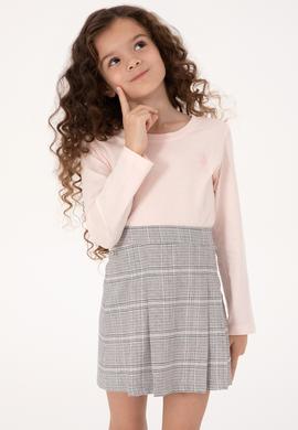 Kız Çocuk Açık Pembe Bisiklet Yaka Basic Sweatshirt - 50317923054