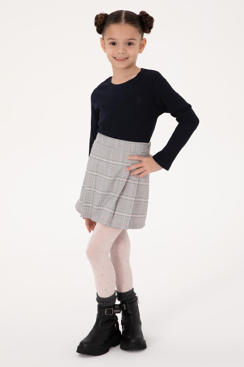 Kız Çocuk Lacivert Bisiklet Yaka Sweatshirt - 50317982022