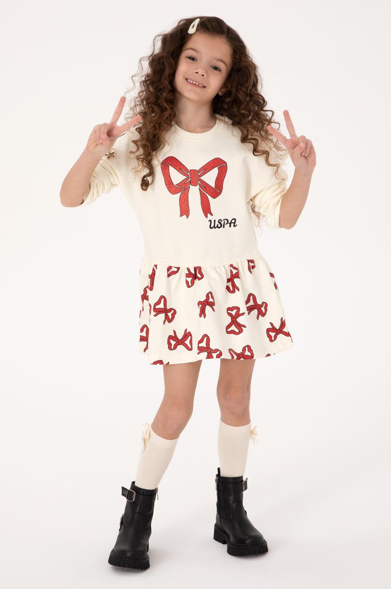 Kız Çocuk Krem Örme Elbise