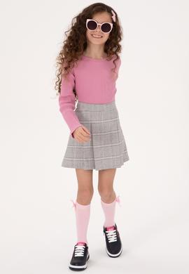 Kız Çocuk Pembe Bisiklet Yaka Sweatshirt - 50317982023