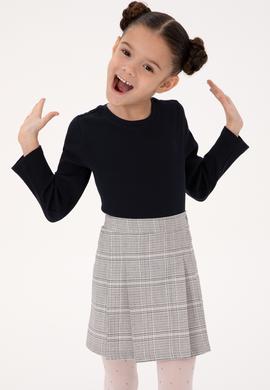 Kız Çocuk Lacivert Bisiklet Yaka Sweatshirt - 50317982022