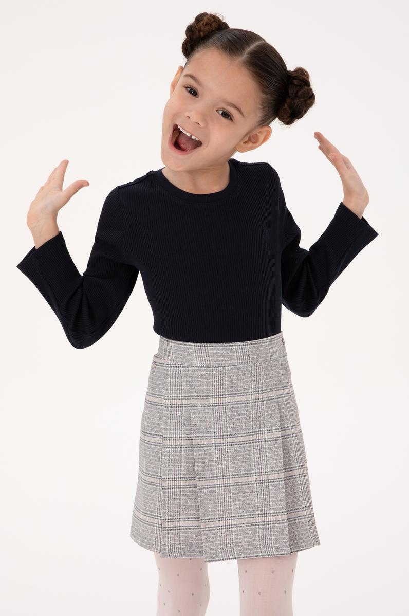 Kız Çocuk Lacivert Bisiklet Yaka Sweatshirt