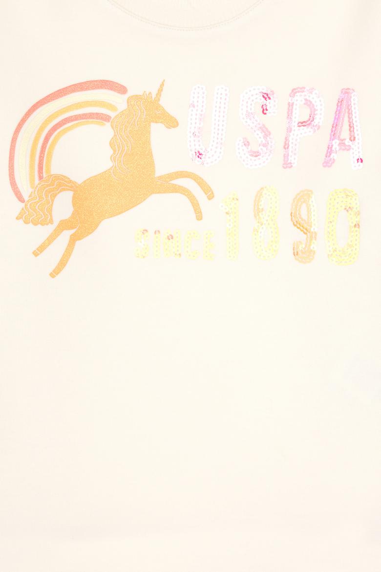 Kız Çocuk Turuncu Bisiklet Yaka Sweatshirt - 50317979022