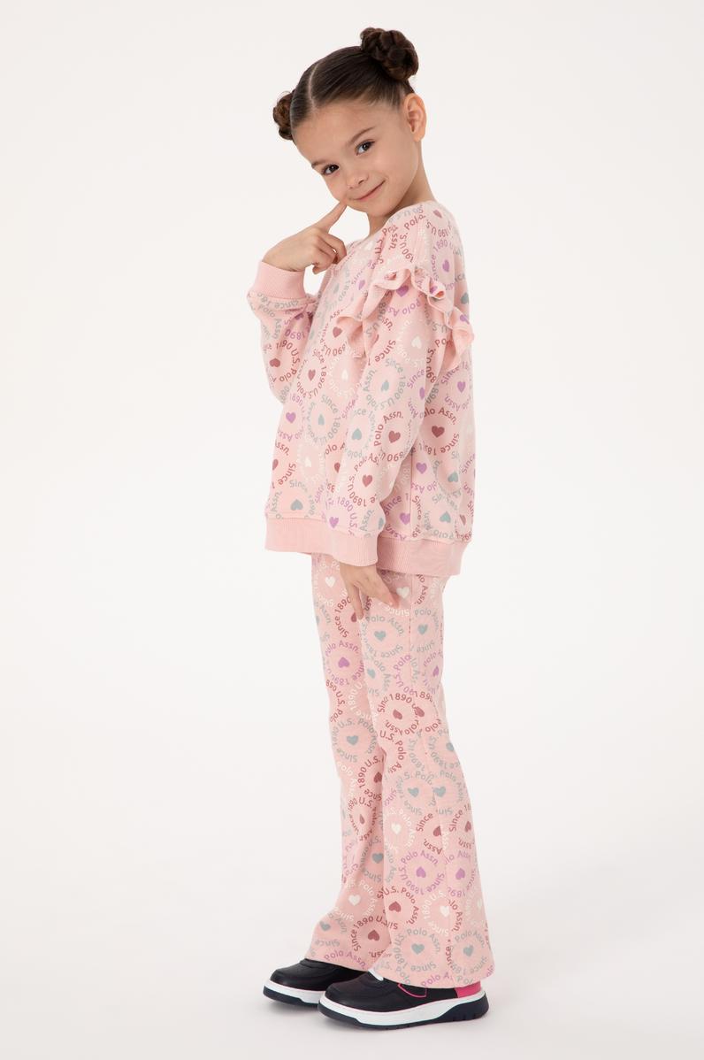 Kız Çocuk Pudra İspanyol Paça Tayt