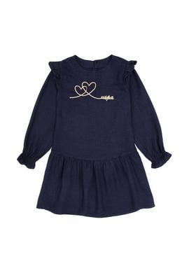 Kız Çocuk Lacivert Dokuma Elbise - 50317592001