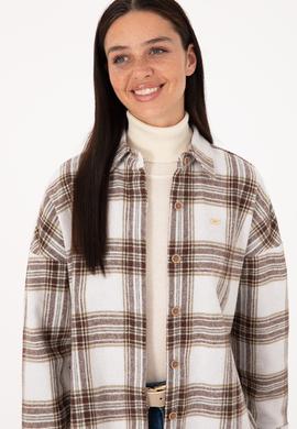 Kadın Haki Uzun Kollu Gömlek - 50316698007