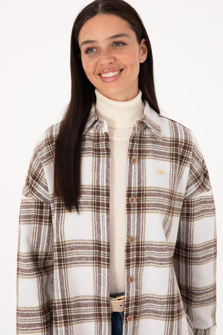 Kadın Haki Uzun Kollu Gömlek - 50316698007