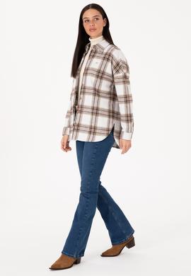 Kadın Haki Uzun Kollu Gömlek - 50316698007