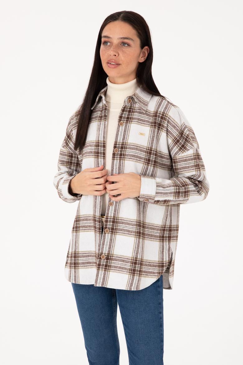 Kadın Haki Uzun Kollu Gömlek - 50316698007