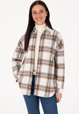 Kadın Haki Uzun Kollu Gömlek - 50316698007