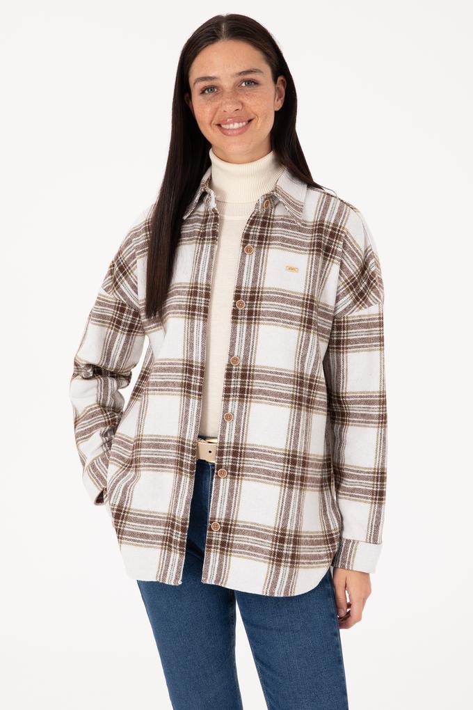 Kadın Haki Uzun Kollu Gömlek