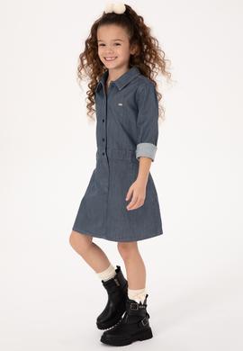 Kız Çocuk Siyah Dokuma Elbise - 50317619003