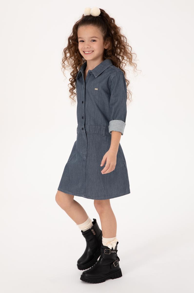 Kız Çocuk Siyah Dokuma Elbise