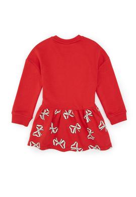 Kız Çocuk Kırmızı Yılbaşı Temalı Örme Elbise - 50318063009
