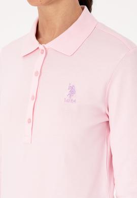 Kadın Pembe Basic Polo Yaka Sweatshırt - 50307755164