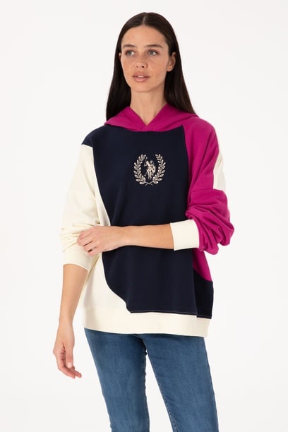 Kadın Lacivert Kapüşonlu Sweatshirt