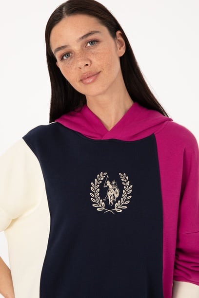 Kadın Lacivert Kapüşonlu Sweatshirt