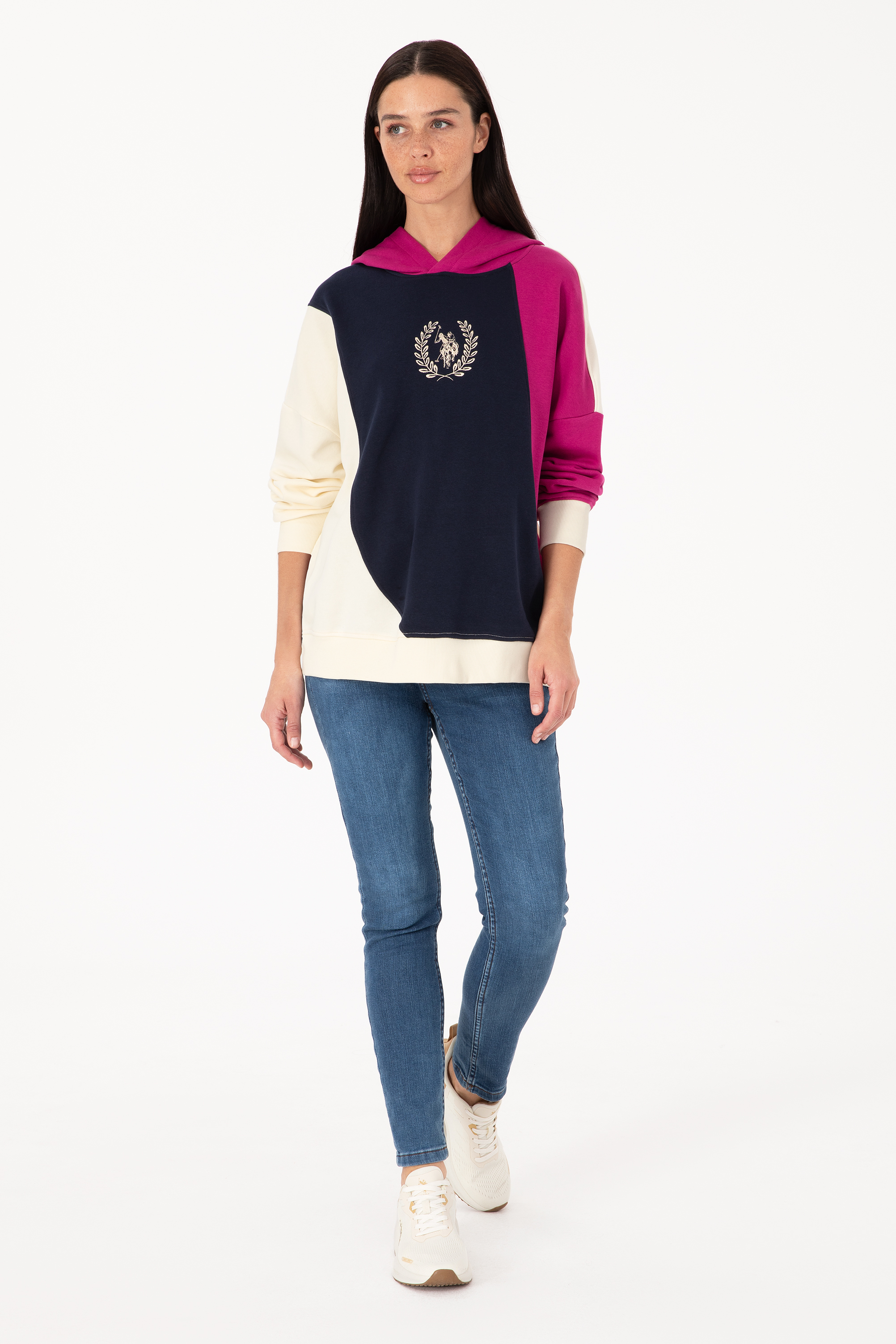 Kadın Lacivert Kapüşonlu Sweatshirt