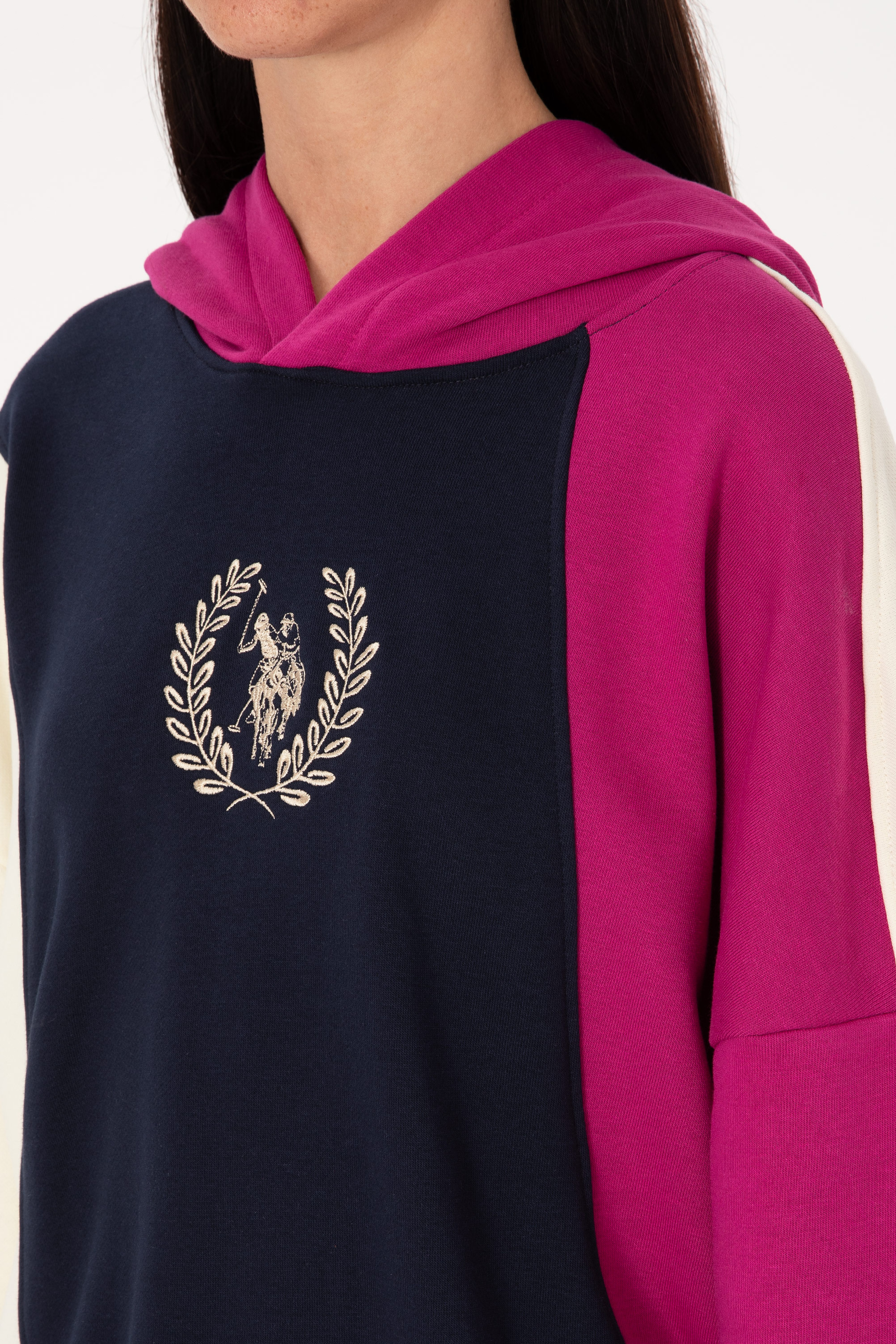 Kadın Lacivert Kapüşonlu Sweatshirt - Image 7