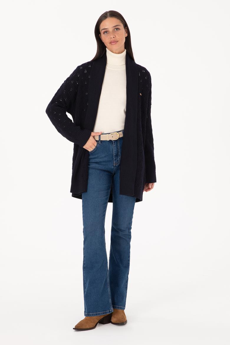 Kadın Lacivert Triko Hırka - 50314183014