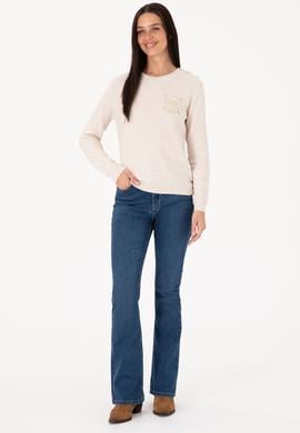 Kadın Krem Melanj Kazak - 50315046013