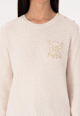 Kadın Krem Melanj Kazak - 50315046013