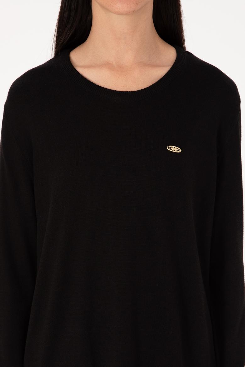 Kadın Siyah Basic Kazak - 50314454004