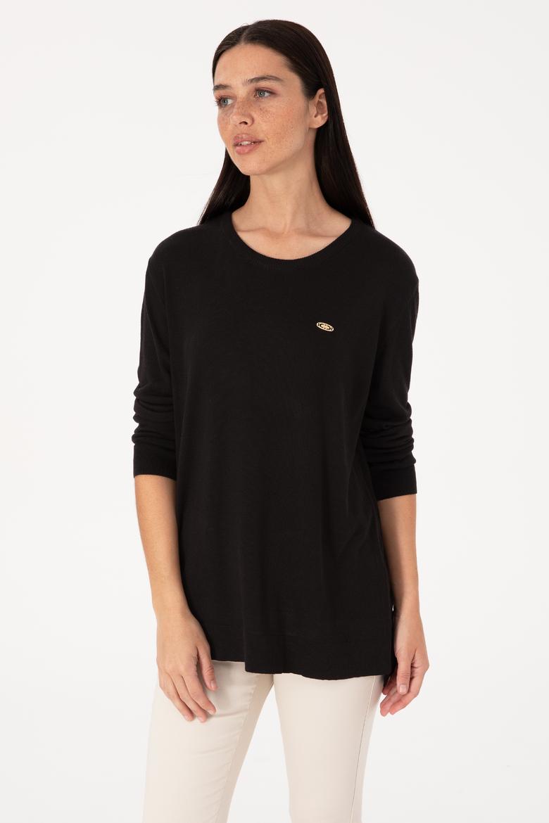 Kadın Siyah Basic Kazak - 50314454004