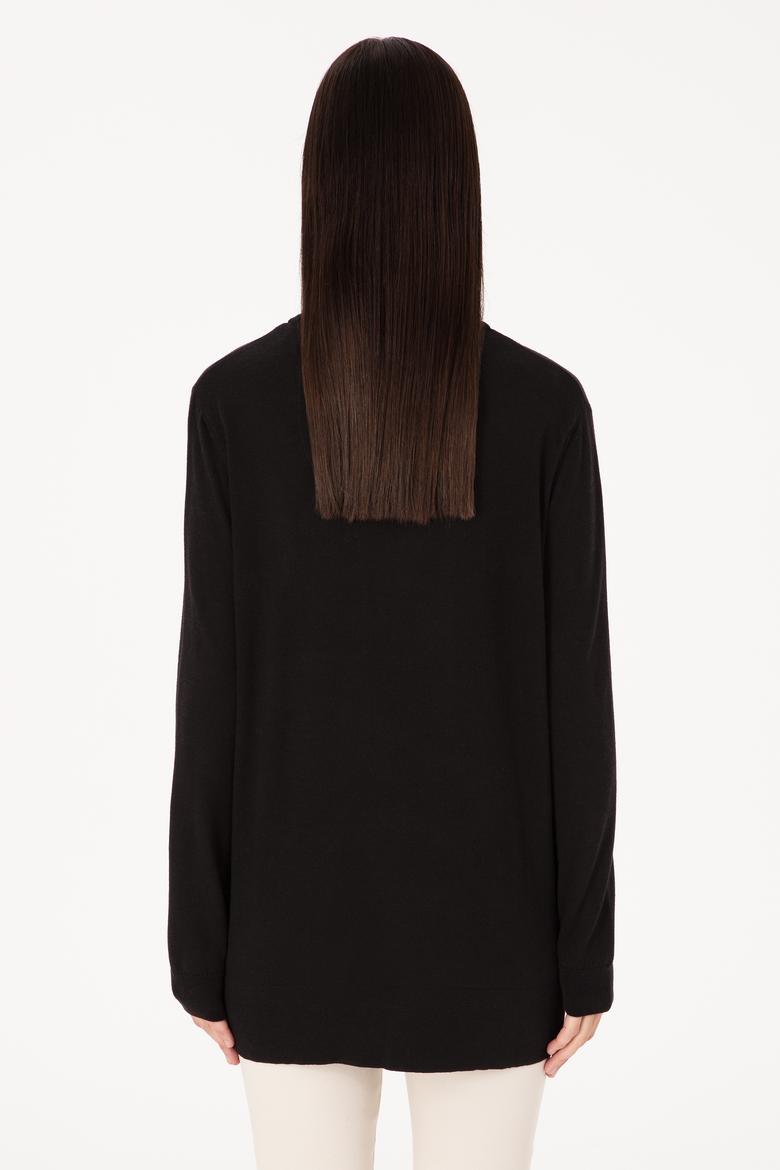 Kadın Siyah Basic Kazak - 50314454004