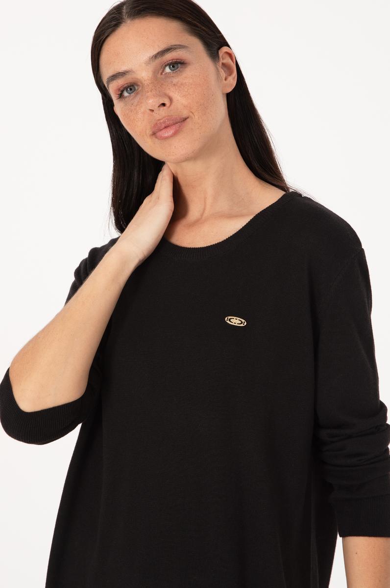 Kadın Siyah Basic Kazak