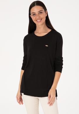 Kadın Siyah Basic Kazak - 50314454004