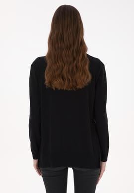 Kadın Siyah Basic Kazak - 50313598004