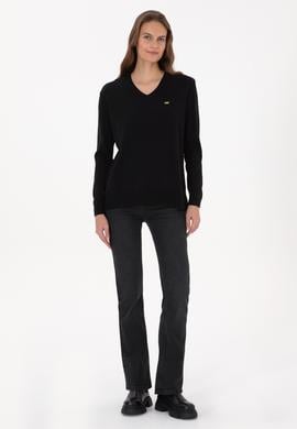 Kadın Siyah Basic Kazak - 50313598004