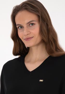 Kadın Siyah Basic Kazak - 50313598004