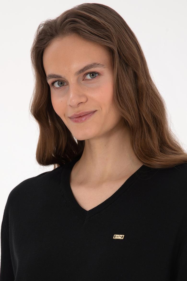 Kadın Siyah Basic Kazak - 50313598004