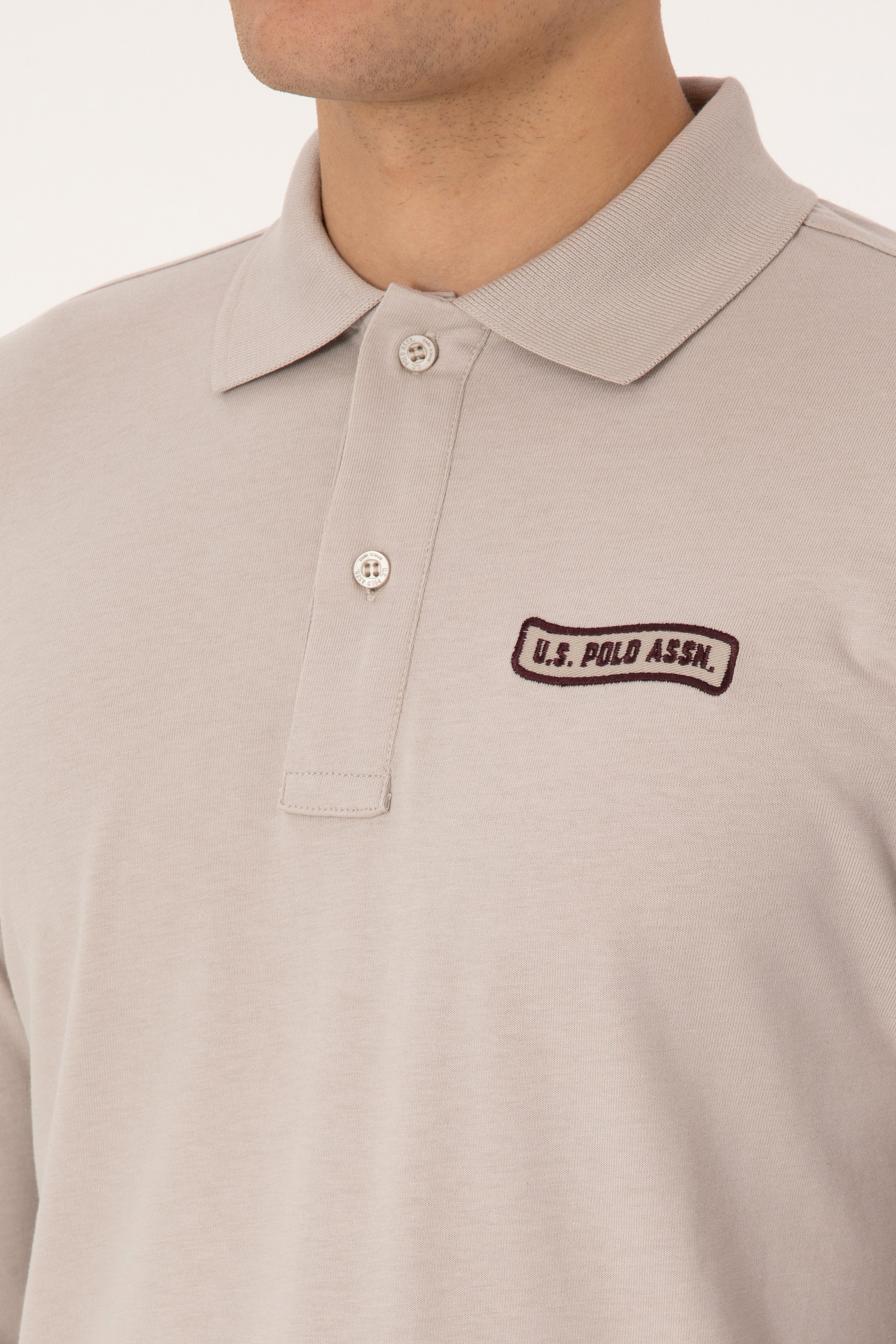 Erkek Regular Fit Polo Yaka Taş Sweatshirt - Image 7