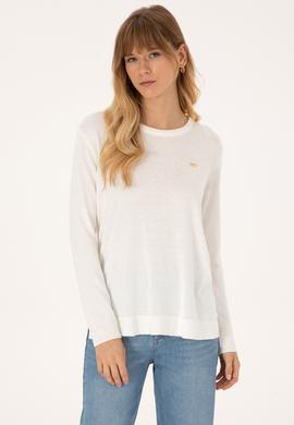 Kadın Ekru Basic Kazak - 50315449056