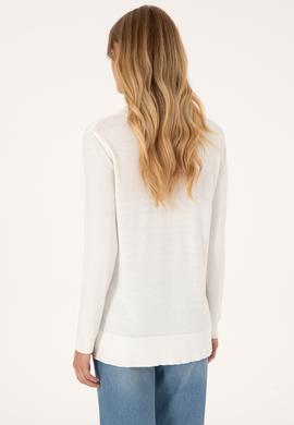 Kadın Ekru Basic Kazak - 50315449056