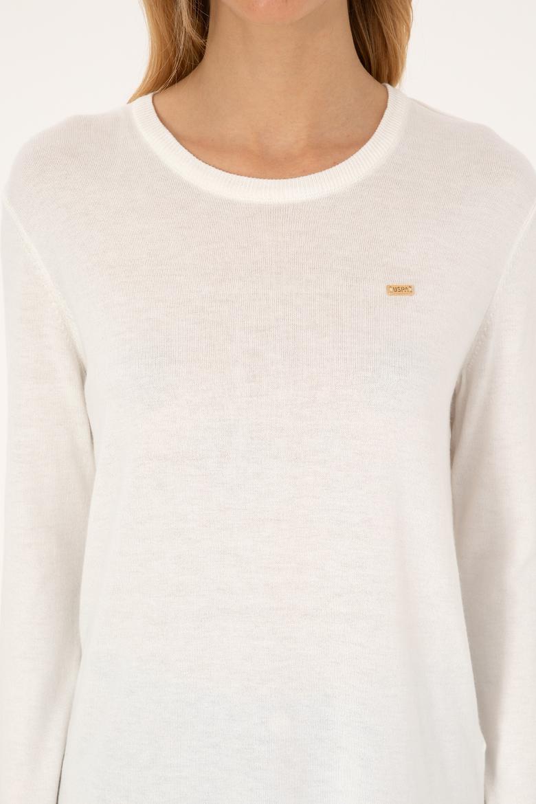 Kadın Ekru Basic Kazak - 50315449056