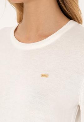 Kadın Ekru Basic Kazak - 50315449056