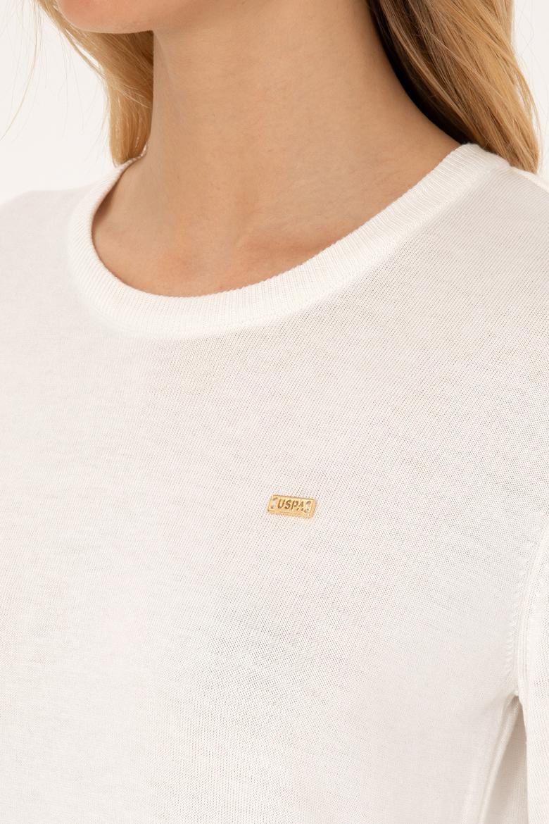 Kadın Ekru Basic Kazak - 50315449056