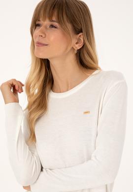 Kadın Ekru Basic Kazak - 50315449056