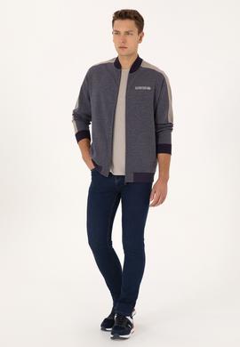 Erkek Mürdüm Örme Hırka - 50315820046