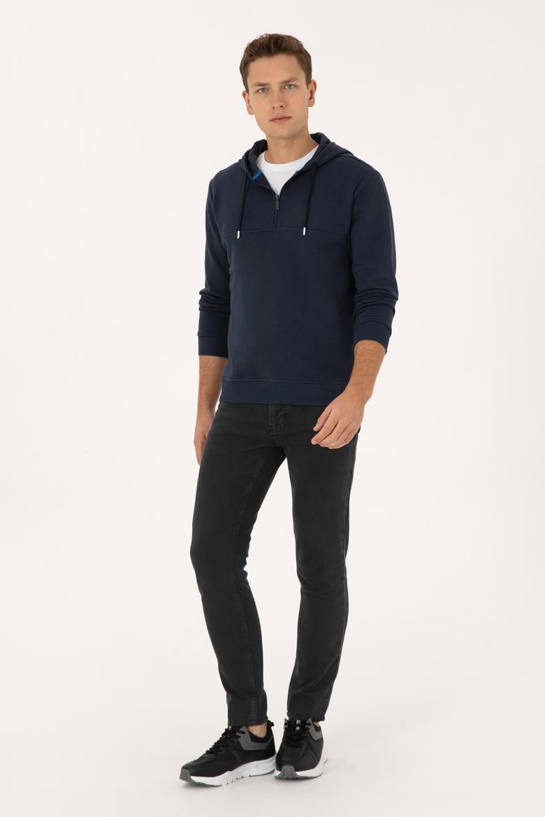 Erkek Açık Lacivert Sweatshirt - 50316356017